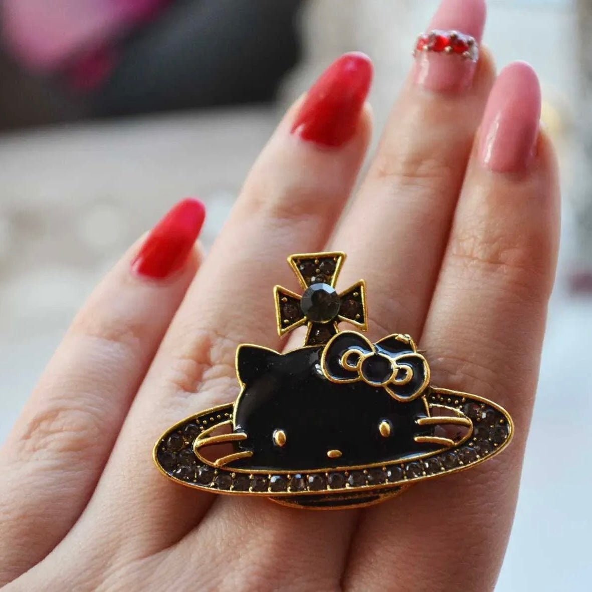 Kitty Gem Orb Pin Brooch