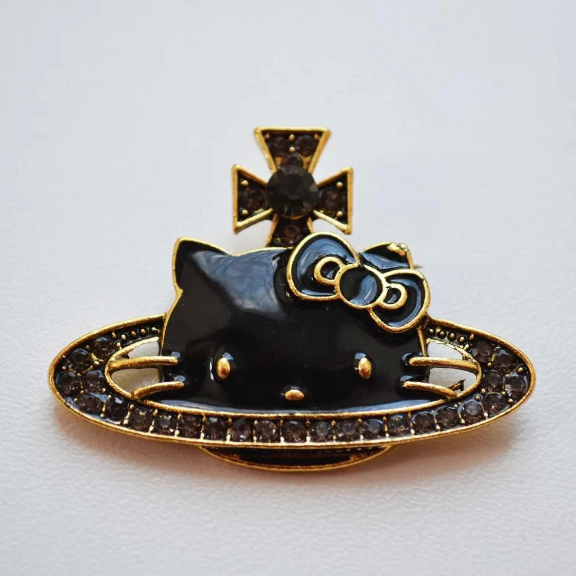 Kitty Gem Orb Pin Brooch